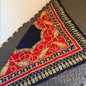 Berkshire Red and Blue Patterned Scarf